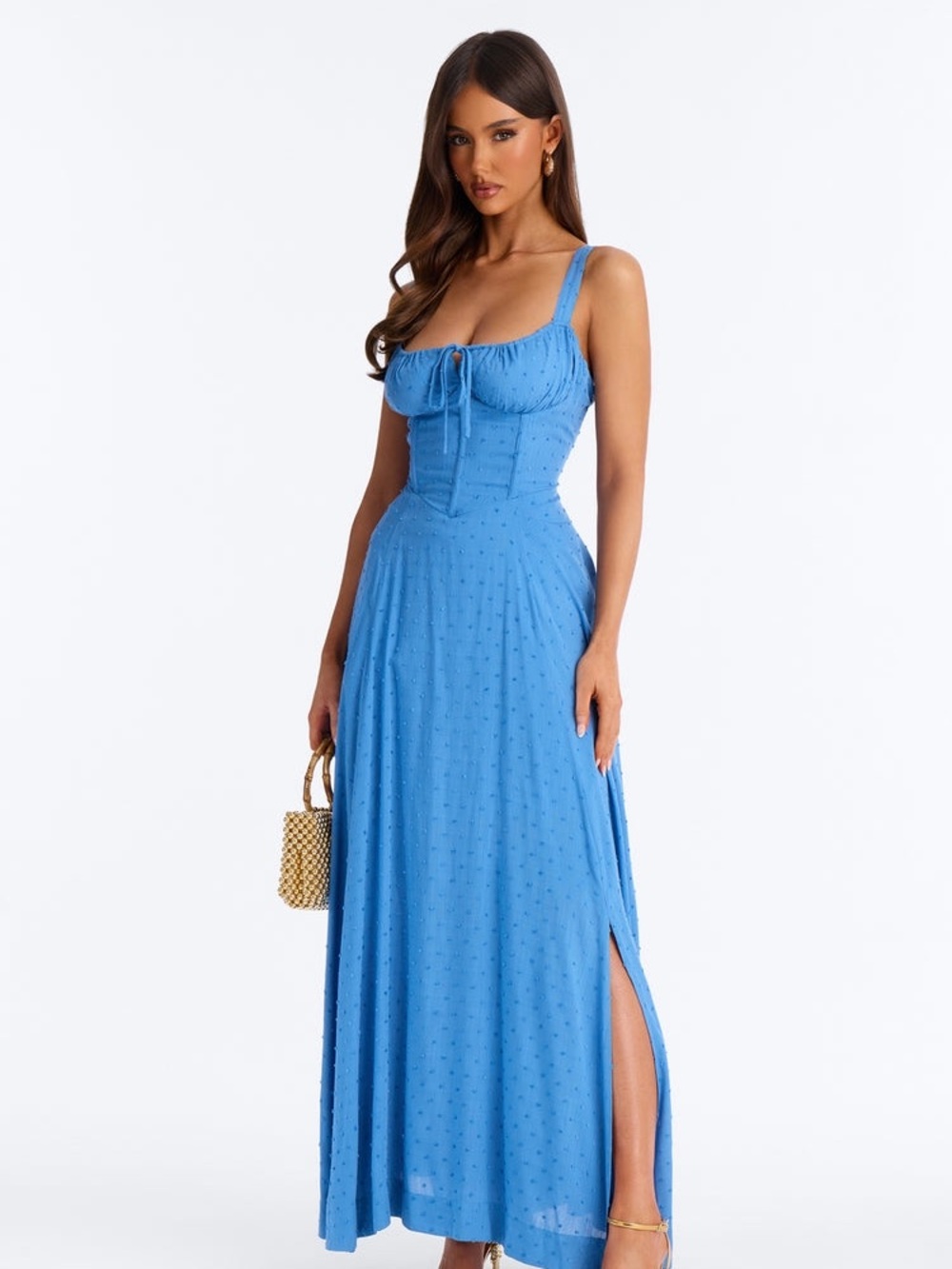 Blue Linen Maxi Dress